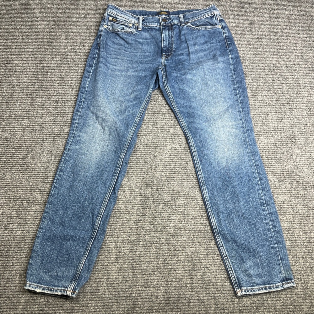 Polo Ralph Lauren Womens Slim Tapered Jeans Medium Wash Blue Denim 30